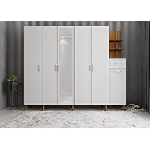 Harika 6 Kapaklı Portmanto Ceviz&beyaz P.a.h_9_210cm 210 cm