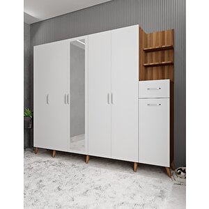 Harika 6 Kapaklı Portmanto Ceviz&beyaz P.a.h_9_210cm 210 cm