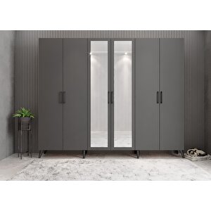 Bar 6 Kapaklı Portmanto Antrasit P.a.b_2_240cm 240 cm