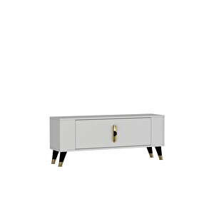 Tv1368ct Retro-32 Tv Sehpasi BEYAZ-ALTIN-SİYAH