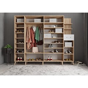 Harika 6 Kapaklı Portmanto Meşe&beyaz P.a.h_8_240cm 240 cm