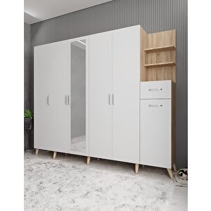 Harika 6 Kapaklı Portmanto Meşe&beyaz P.a.h_8_240cm 240 cm