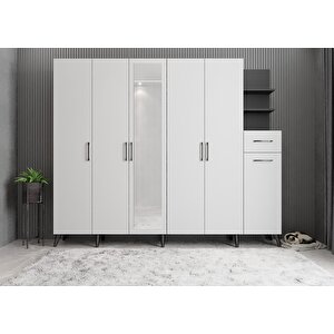 Harika 6 Kapaklı Portmanto Antrasit&beyaz P.a.h_6_210cm 210 cm