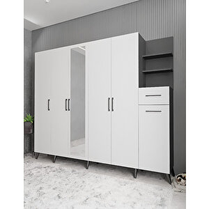 Harika 6 Kapaklı Portmanto Antrasit&beyaz P.a.h_6_240cm 240 cm