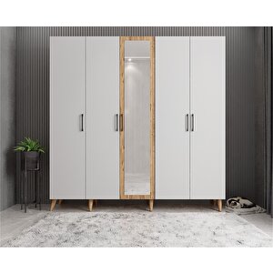 Mükemmel 5 Kapaklı Portmanto Çam&beyaz P.b.m_9_225cm 225 cm