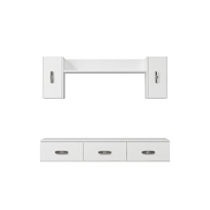 1364tv180-32ct Duvara Montaj Tv Sehpasi, Tv Üni̇tesi̇ BEYAZ-GÜMÜŞ Beyaz-Gümüş