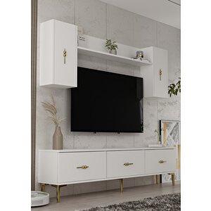 1359tv180-1ct Tv Sehpasi,tv Üni̇tesi̇ BEYAZ-ALTIN Beyaz-Altın