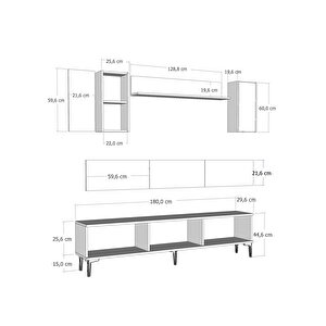 1359tv180-1ct Tv Sehpasi,tv Üni̇tesi̇ BEYAZ-GÜMÜŞ