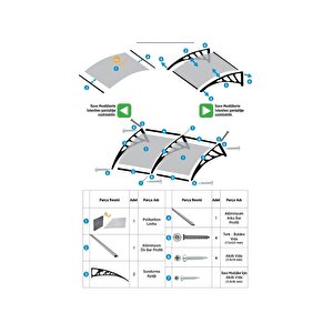 Pratik Sundurma Kapı Pencere Üstü 100x360 Cm Bronz 6 Mm Levhalı
