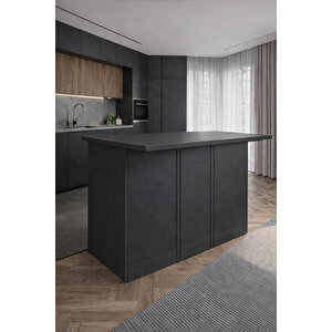 Anda 2 Çekmeceli̇ 2 Kapakli Mutfak Adasi- Çok Amaçli Dolap-hazir Mutfak Dolabi-erzak-ki̇ler  Dolabi - Antrasit-atlantikçam