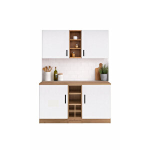 Ayza 4 Kapakli Çok Amaçli Dolap-mutfak Dolabi-mi̇krodalga-erzak-ai̇rfryer-ki̇ler  Dolabi-kahve Köşesi̇ - Beyaz - Atlantikçam