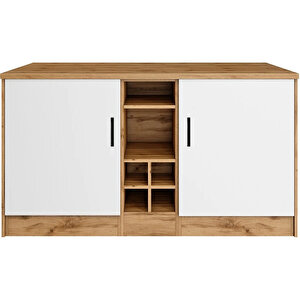 Ayza 4 Kapakli Çok Amaçli Dolap-mutfak Dolabi-mi̇krodalga-erzak-ai̇rfryer-ki̇ler  Dolabi-kahve Köşesi̇ - Beyaz - Atlantikçam