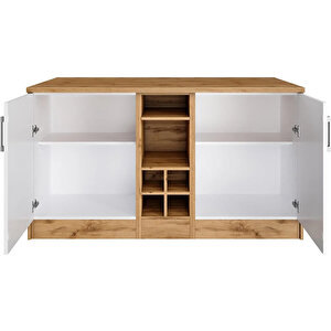 Ayza 4 Kapakli Çok Amaçli Dolap-mutfak Dolabi-mi̇krodalga-erzak-ai̇rfryer-ki̇ler  Dolabi-kahve Köşesi̇ - Beyaz - Atlantikçam