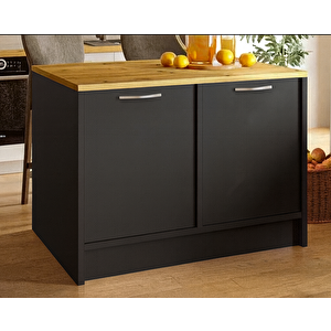 Bitter Mutfak Adası Alt Modül 120 Cm Antrasit Tezgah Dahil