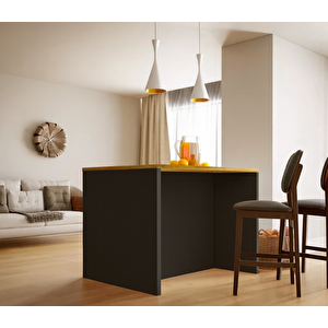 Bitter Mutfak Adası Alt Modül 120 Cm Antrasit Tezgah Dahil