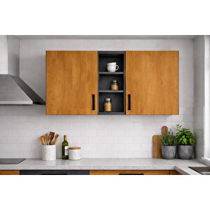 Katya Üst Modül - 150 Cm - Çok Amaçlı Dolap - Atlantikçam - Antrasit