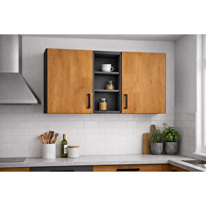 Katya Üst Modül - 150 Cm - Çok Amaçlı Dolap - Atlantikçam - Antrasit