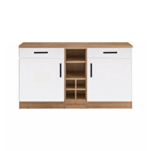 Papatya 2 Çekmeceli̇ 4 Kapakli Çok Amaçli Dolap-mutfak Dolabi-mi̇krodalga-ki̇ler Dolabi-kahve Köşesi̇ - Beyaz - Atlantikçam