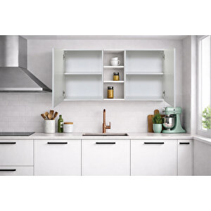 Katya Üst Modül - 150 Cm - Çok Amaçlı Dolap - Beyaz