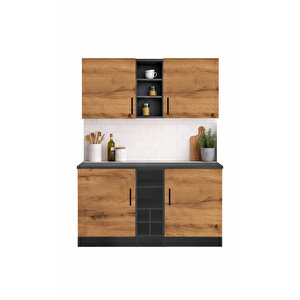 Ayza 4 Kapakli Çok Amaçli Dolap-mutfak Dolabi-mi̇krodalga-erzak-ai̇rfryer-ki̇ler  Dolabi-kahve Köşesi̇ - Atlantikçam - Antrasit