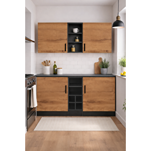 Ayza 4 Kapakli Çok Amaçli Dolap-mutfak Dolabi-mi̇krodalga-erzak-ai̇rfryer-ki̇ler  Dolabi-kahve Köşesi̇ - Atlantikçam - Antrasit