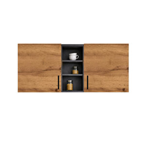 Ayza 4 Kapakli Çok Amaçli Dolap-mutfak Dolabi-mi̇krodalga-erzak-ai̇rfryer-ki̇ler  Dolabi-kahve Köşesi̇ - Atlantikçam - Antrasit