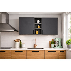 Katya Üst Modül - 150 Cm - Çok Amaçlı Dolap - Antrasit