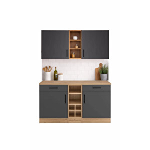 Papatya 2 Çekmeceli̇ 4 Kapakli Çok Amaçli Dolap-mutfak Dolabi-mi̇krodalga-ki̇ler Dolabi-kahve Köşesi̇ - Antrasit - Atlantikçam