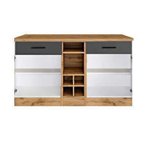 Papatya 2 Çekmeceli̇ 4 Kapakli Çok Amaçli Dolap-mutfak Dolabi-mi̇krodalga-ki̇ler Dolabi-kahve Köşesi̇ - Antrasit - Atlantikçam