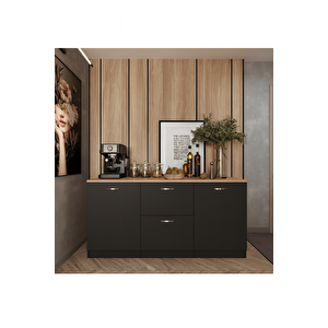 Gün Mutfak 2 Kapaklı-2 Çekmeceli Alt Modül - 150 Cm - Çok Amaçlı Dolap - Tezgah Dahil