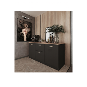 Gün Mutfak 2 Kapaklı-2 Çekmeceli Alt Modül - 150 Cm - Çok Amaçlı Dolap - Tezgah Dahil