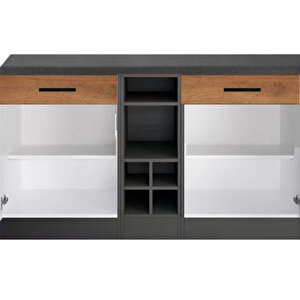 Papatya 2 Çekmeceli̇ 4 Kapakli Çok Amaçli Dolap-mutfak Dolabi-mi̇krodalga-ki̇ler Dolabi-kahve Köşesi̇ - Atlantikçam - Antrasit