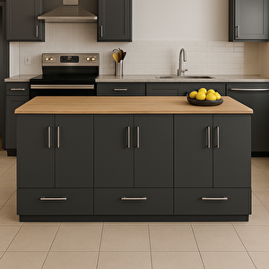 Sedi Mutfak Çekmeceli Alt Modül 180 Cm Antrasit- Tezgah Dahil-çok Amaçlı Dolap-kahve Köşesi-mat