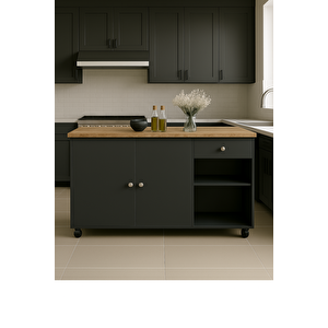 Talya Alt Modül 150 Cm Antrasit Tezgah Dahil-tekerlekli