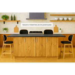 Star Mutfak Adası - Alt Modül - 4 Kapaklı - 180 Cm - Tezgah Dahil - Atlantikçam