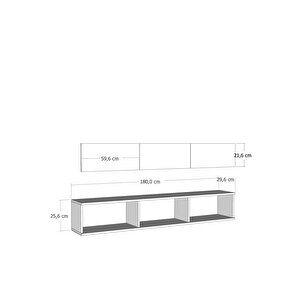 1366tv180-32dd Duvara Montaj Tv Sehpasi  Beyaz-Gümüş