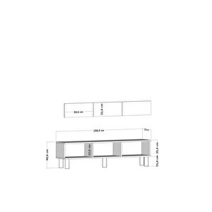 1357tv180-1dd Tv Sehpasi BEYAZ-SİYAH