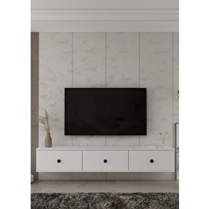 1358tv180-1cdd Duvara Montaj Tv Sehpasi BEYAZ-SİYAH Beyaz-Siyah