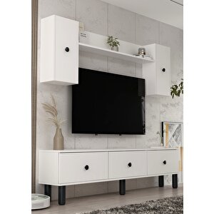 1355tv180-1dd Tv Sehpasi,tv Üni̇tesi̇ BEYAZ-SİYAH Beyaz-Siyah