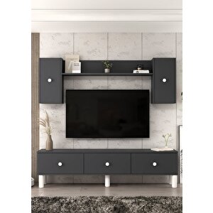 1355tv180-1dd Tv Sehpasi,tv Üni̇tesi̇ ANTRASİT-BEYAZ Antrasit