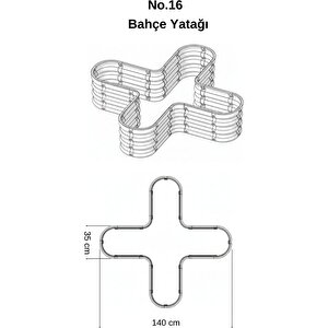 Modüler Yükseltilmiş Bahçe Sebze Yatağı No:16 (140x140) Gri