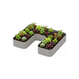 Modüler Yükseltilmiş Bahçe Sebze Yatağı No:24 (165x140) Gri
