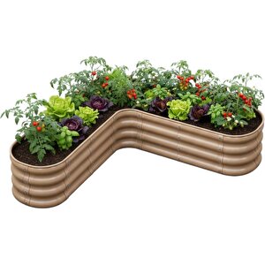 Modüler Yükseltilmiş Bahçe Sebze Yatağı No:19 (110x110) Bej