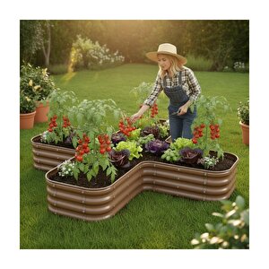 Modüler Yükseltilmiş Bahçe Sebze Yatağı No:17 (220x220) Bej