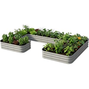 Modüler Yükseltilmiş Bahçe Sebze Yatağı No:27 (300x165) Gri