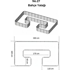 Modüler Yükseltilmiş Bahçe Sebze Yatağı No:27 (300x165) Gri
