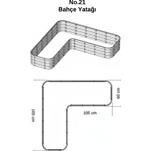 Modüler Yükseltilmiş Bahçe Sebze Yatağı No:21 (165x165) Bej