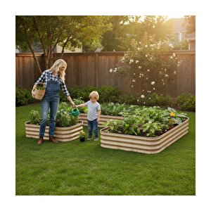 Modüler Yükseltilmiş Bahçe Sebze Yatağı No:27 (300x165) Bej