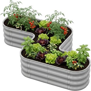 Modüler Yükseltilmiş Bahçe Sebze Yatağı No:11 (140x85) Gri