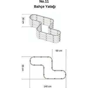 Modüler Yükseltilmiş Bahçe Sebze Yatağı No:11 (140x85) Gri